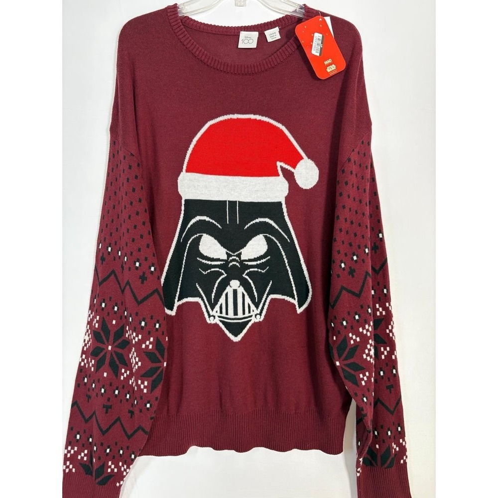 NWT Disney Star Wars Ugly Christmas/ Holiday Sweater Size L Dark Red